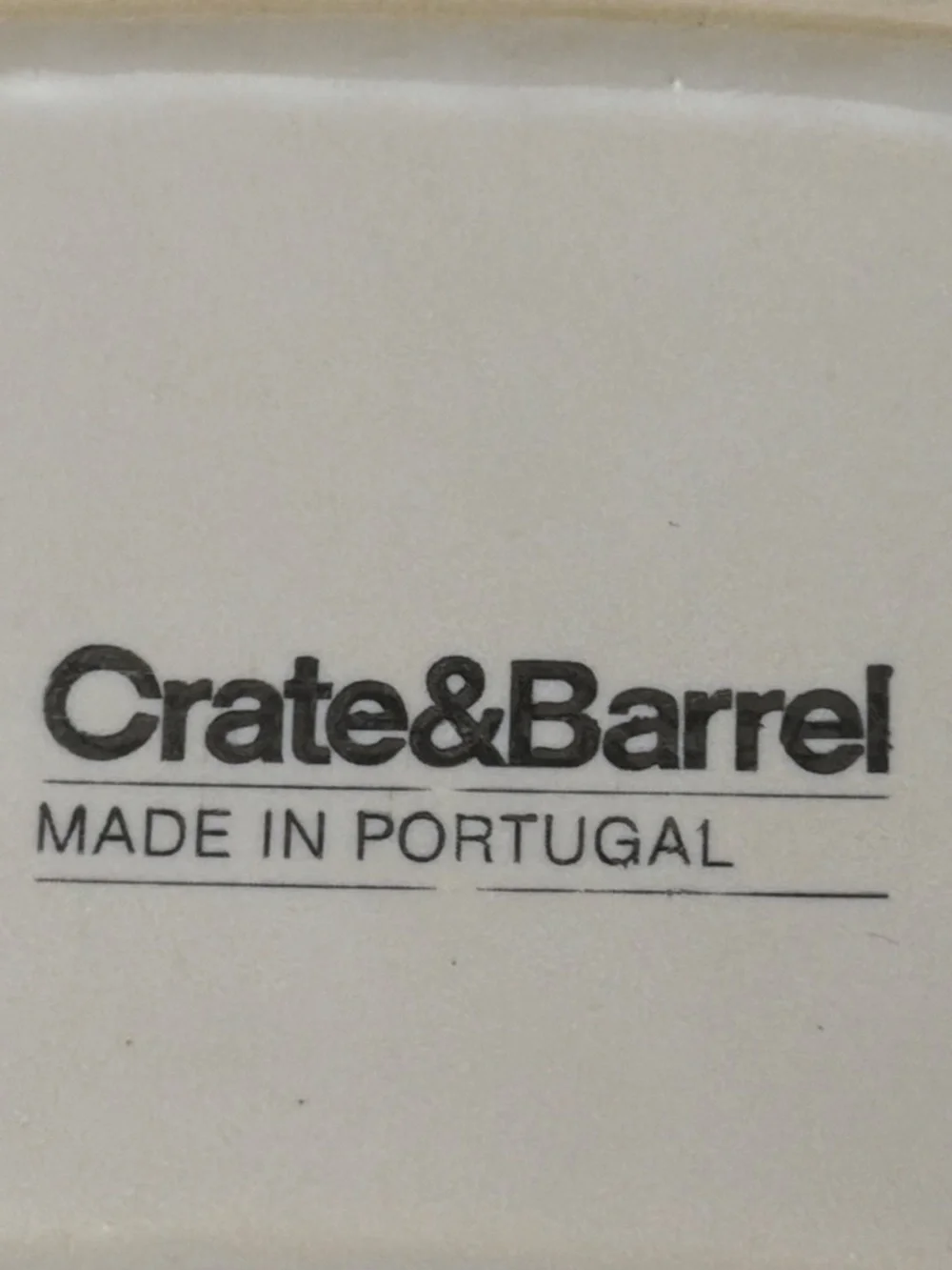 Crate&Barrel White & Black Logo Ceramic Piece